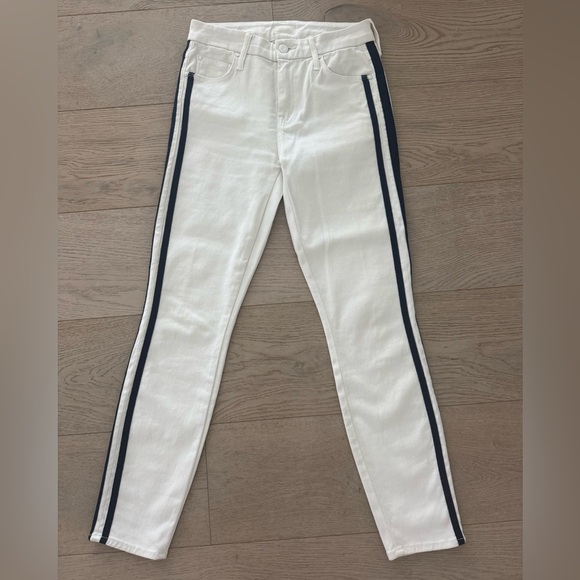 MOTHER Jeans The Looker Ankle size 25 (white with dark navy side stripe) - Picture 5 of 13
